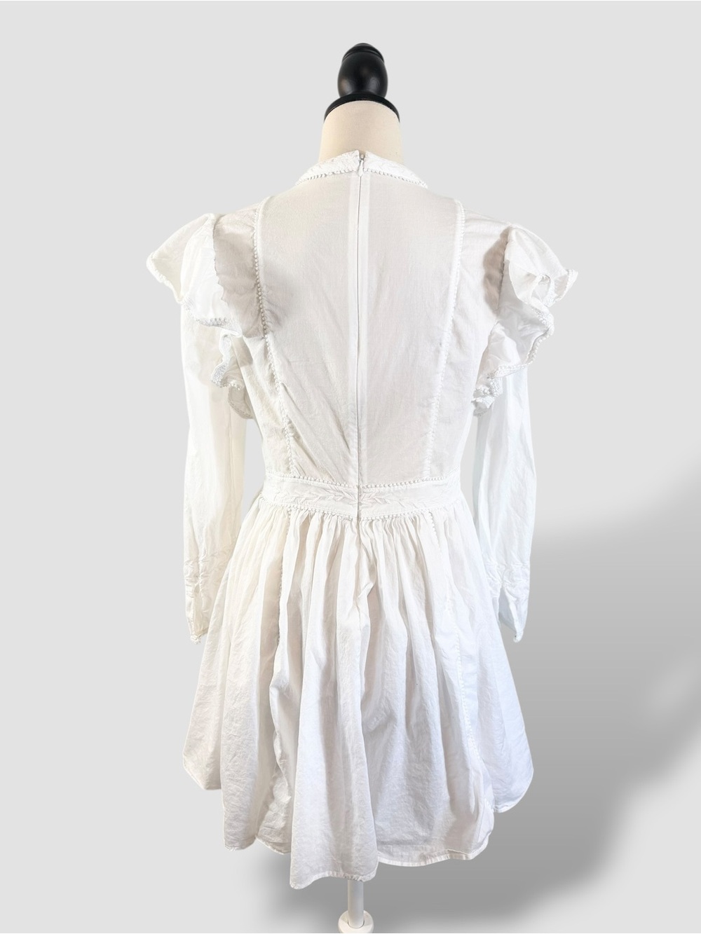 Banana Republic Esme Embroidered Mini Dress XS White Bridal Cottagecore Spring - Picture 10 of 15